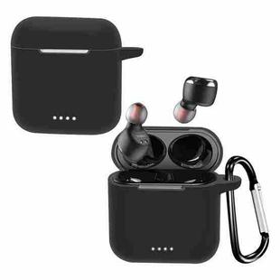 For Tozo T6 Pure Color Bluetooth Earphone Soft Silicone Protective Case With Hook(Black)