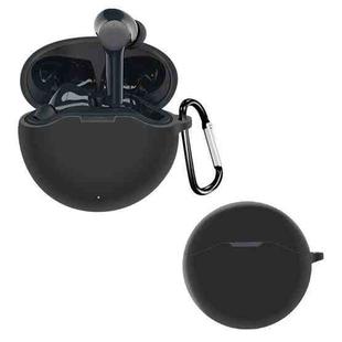 For Noise Buds VS303 Pure Color Bluetooth Earphone Soft Silicone Protective Case With Hook(Black)