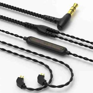 CVJ V2 1.25m Oxygen-free Copper Original 3.5mm Elbow Earphone Cable, Style:0.75mm with Mic(Black)