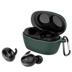 For Philips SHB2505 Pure Color Bluetooth Earphone Soft Silicone Protective Case With Hook(Green)