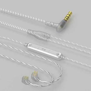 CVJ V7 1.25m 4-Cores Silver-plated 3.5mm Elbow Earphone Cable, Model:0.75mm with Mic(Silver)