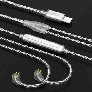 CVJ V5.TC 1.25m Type-C Digital Decoding Silver-plated Earphone Cable, Style:0.75mm(Silver)