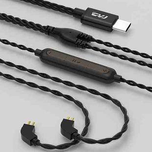 CVJ V6.TC 1.25m Type-C Digital Decoding Oxygen-free Copper Earphone Cable, Style:0.75mm(Black)
