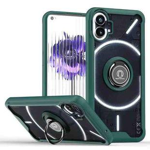 For Nothing Phone 1 Q Shadow 1 Series TPU + PC Phone Case with Ring Holder(Dark Green)