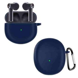 For OnePlus Buds Pure Color Bluetooth Earphone Soft Silicone Protective Case With Hook(Dark Blue)