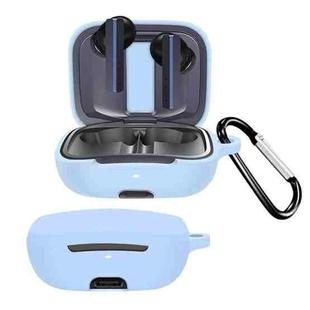 For FIIL CG Pro Pure Color Bluetooth Earphone Soft Silicone Protective Case With Hook(Light Blue)