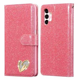For Samsung Galaxy A13 Glitter Powder Love Leather Phone Case(Rose Red)