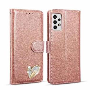 For Samsung Galaxy A53 Glitter Powder Love Leather Phone Case(Pink)