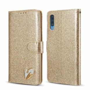 For Samsung Galaxy A50/A50s/A30s Glitter Powder Love Leather Phone Case(Gold)