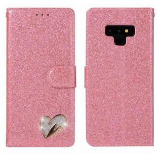 For Samsung Galaxy Note9 Glitter Powder Love Leather Phone Case(Rose Red)