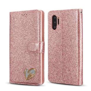 For Samsung Galaxy Note10+ Glitter Powder Love Leather Phone Case(Pink)