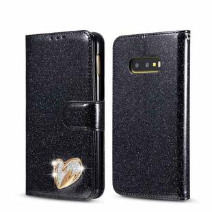 For Samsung Galaxy S10e Glitter Powder Love Leather Phone Case(Black)