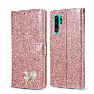 For Huawei P30 Pro Glitter Powder Love Leather Phone Case(Pink)