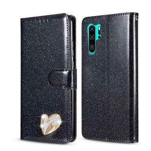 For Huawei P30 Pro Glitter Powder Love Leather Phone Case(Black)
