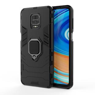 For Xiaomi Redmi Note 9 Pro Max PC + TPU Shockproof Protective Case with Magnetic Ring Holder(Black)