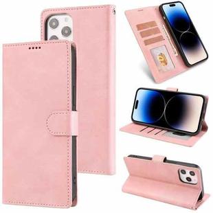 For iPhone 14 Pro Fantasy Classic Skin-feel Calfskin Texture Leather Case(Rose Gold)