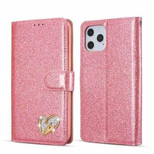 For iPhone 13 Glitter Powder Love Leather Phone Case(Rose Red)