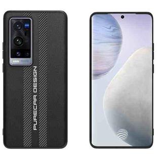 For vivo X60 Pro+ Carbon Fiber Texture Plain Leather Phone Case(Black)
