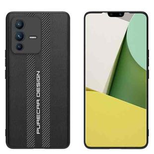 For vivo S12 Pro Carbon Fiber Texture Plain Leather Phone Case(Black)