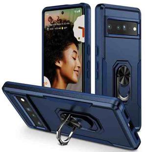 For Google Pixel 7 Pro Ring Kickstand Heavy Duty Shockproof Phone Case(Blue)