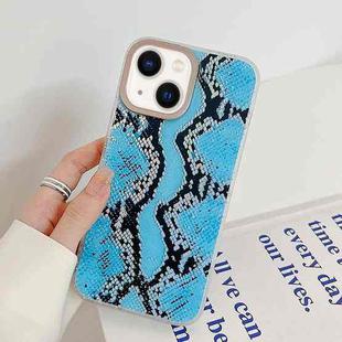 Snake Texture Dual-side Laminating TPU Phone Case For iPhone 14(Blue)