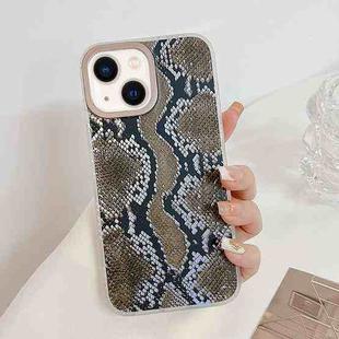 Snake Texture Dual-side Laminating TPU Phone Case For iPhone 14(Brown)