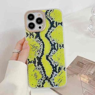 For iPhone 13 Snake Texture Dual-side Laminating TPU Phone Case(Yellow)