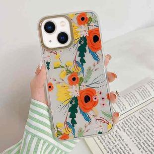 For iPhone 14 Plus Dual-side Laminating Vintage Flowers Phone Case (Violets)