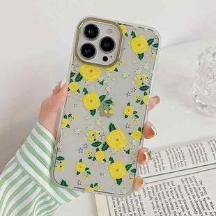 Dual-side Laminating Vintage Flowers Phone Case For iPhone 13(Golden Lotus)