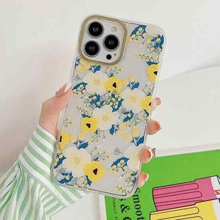 Dual-side Laminating Vintage Flowers Phone Case For iPhone 13 Pro(Winter Jasmine)