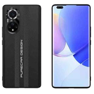 For Huawei nova 9 Pro Carbon Fiber Texture Plain Leather Phone Case(Black)