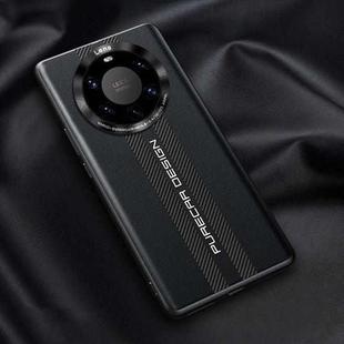 For Huawei Mate 40 Pro+ Carbon Fiber Texture Plain Leather Phone Case(Black)