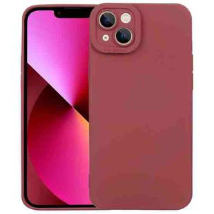 For iPhone 14 Liquid Silicone Full Coverage Phone Case (Wine Red)