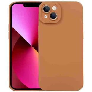 For iPhone 14 Liquid Silicone Full Coverage Phone Case (Brown)