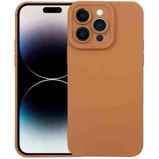 For iPhone 14 Pro Liquid Silicone Full Coverage Phone Case(Brown)