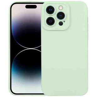 For iPhone 14 Pro Max Liquid Silicone Full Coverage Phone Case (Light Green)