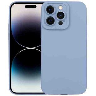 For iPhone 14 Pro Max Liquid Silicone Full Coverage Phone Case (Blue Grey)