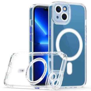 For iPhone 14 Plus Cat-eye TPU Acrylic Magsafe Phone Case (Blue)