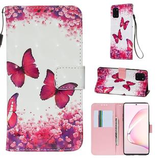 For Galaxy M60s 3D Painting Horizontal Flip Leather Case with Holder & Card Slot & Wallet & Lanyard(Rose Butterfly)