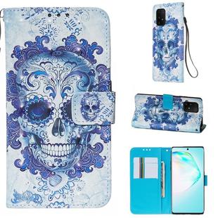 For Galaxy M80s 3D Painting Horizontal Flip Leather Case with Holder & Card Slot & Wallet & Lanyard(Cloud Ghost Head)