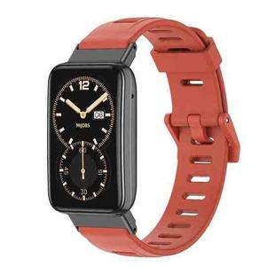 For Xiaomi Mi Band 7 Pro Mijobs Flat Hole TPU Watch Band(Orange Black)