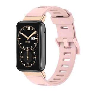 For Xiaomi Mi Band 7 Pro Mijobs Flat Hole TPU Watch Band(Dirty Pink Rose Gold)