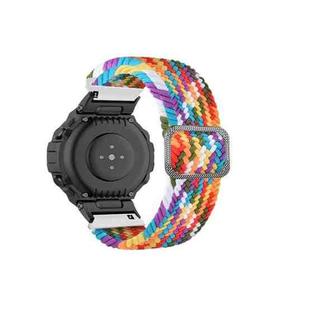 For Amazfit T-Rex / T-Rex Pro / Ares Adjustable Buckle Braided Nylon Watch Band(Rainbow)