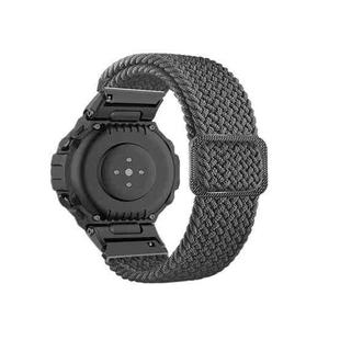 For Amazfit T-Rex / T-Rex Pro / Ares Adjustable Buckle Braided Nylon Watch Band(Grey)