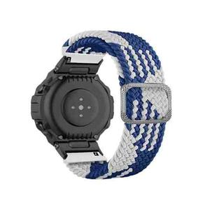 For Amazfit T-Rex / T-Rex Pro / Ares Adjustable Buckle Braided Nylon Watch Band(Blue White)