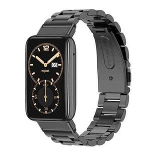 For Xiaomi Mi Band 7 Pro Mijobs Three-bead Metal Stainless Steel Watch Band(Black)