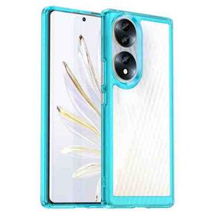 For Honor 70 5G Colorful Series Acrylic + TPU Phone Case(Transparent Blue)