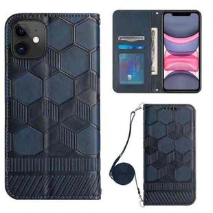 For iPhone 11 Crossbody Football Texture Magnetic PU Phone Case (Dark Blue)