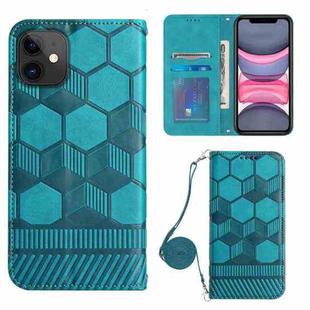 For iPhone 11 Crossbody Football Texture Magnetic PU Phone Case (Light Blue)