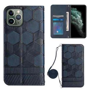 For iPhone 11 Pro Crossbody Football Texture Magnetic PU Phone Case (Dark Blue)